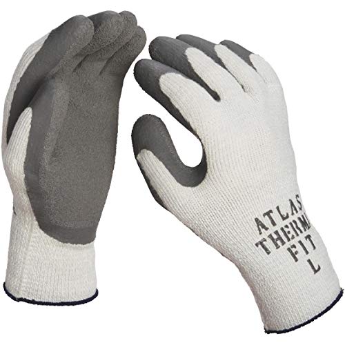 Atlas Therma Fit Unisex Indoor/Outdoor Rubber Latex Cold Weather Work Gloves - Warmth and Durability for Working Profess